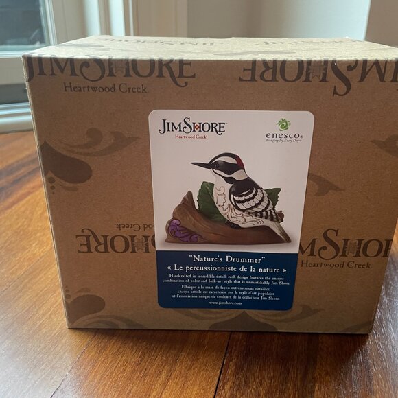 NEW Jim Shore "Nature's Drummer" Downy Woodpecker Bird Figurine - Picture 7 of 9